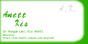 anett kis business card